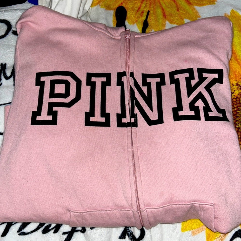pink brand pink zip up jacket size large